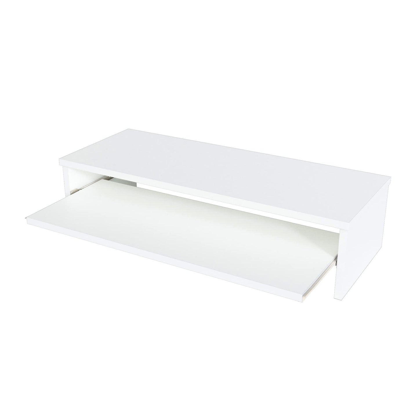 Henor Stand Monitor Riser Wooden Screen with Removable Tray 82 x 32 x 18 cm. Supports 50 kg. White.