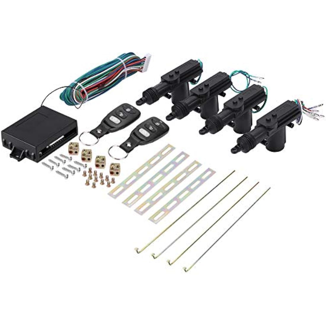 4-Pack Universal 12V Car Remote Central Control Locking Kit, Heavy Duty Power Door Lock Actuator Auto Locking Security Key-free Entry Kit