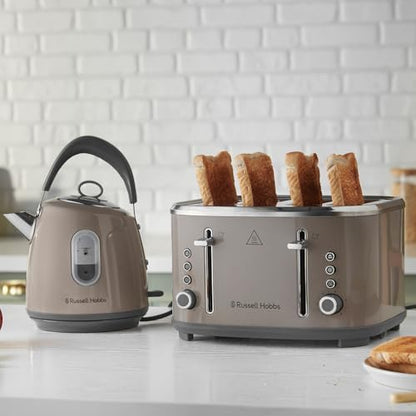 Russell Hobbs Electric Kettle (For Hot Water, Tea or Coffee, 1.5L, Fast Boil, Stainless steel with grey accents, Pull off lid, Perfect pour spout,