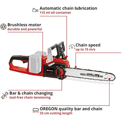 Einhell Power X-Change 36V Cordless Chainsaw - 14 Inch (35cm) OREGON Bar and Chain, Saw For Cutting Trees And Wood - GP-LC 36/35 Li Solo Electric Chainsaw Cordless (Batteries Not Included)