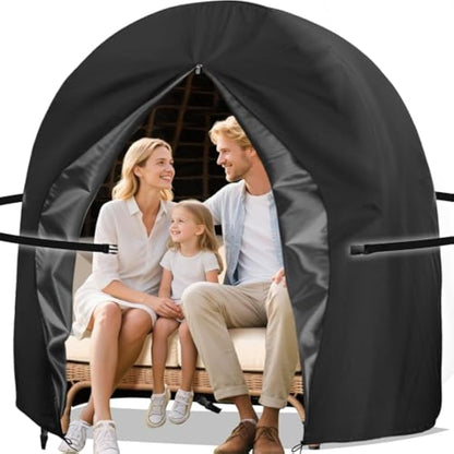 widesmile Double Egg Chair Cover Waterproof Hanging Egg Chair Covers Patio 420D Heavy Duty Egg Chair Cover Oxford Fabric Windproof Anti-UV Rattan Swing Chairs Cover 230 x 200cm