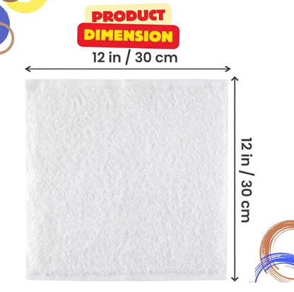 100% Cotton Flannel Face Cloth Set of 3 Size (30x30cm) Ultra Gentle 500 GSM Face Towels for Sensitive Skin-Reusable Facial Cleansing Washcloths for