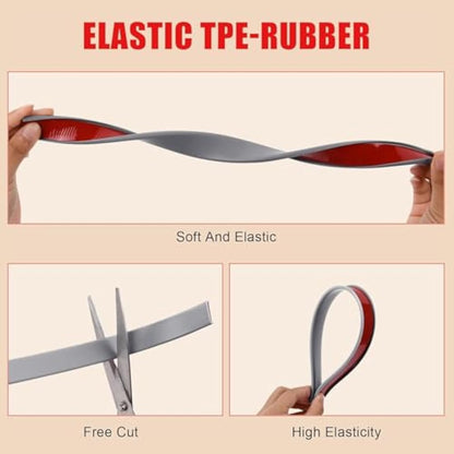 flintronic 5m*18mm U-Shape Flexible Furniture Edge Banding, Baby Safty Baby Edge Protector, Self Adhesive TPE Wood Edging Tape, DIY Furniture Edge Trim for Table, Cabinet, Furniture Restoration