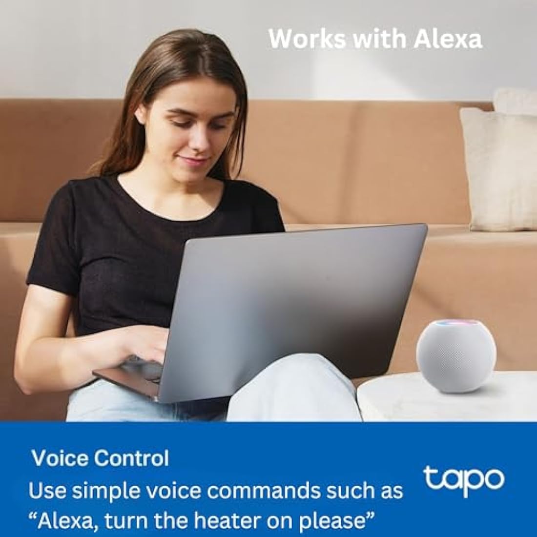 Tapo Mini Wi-Fi Smart Plug, Matter Certified Energy Monitoring, Voice Remote Control, Works with Alexa, Schedule & Timer, Simulated Home Presence, Alexa Plug (Tapo P110MA)