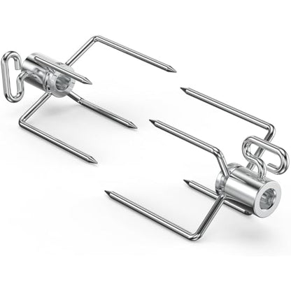 onlyfire 6002 Rotisserie Meat Forks for Grills Fits 12mm hexagon & 10mm and 8mm square rotisserie spit rods and round spit