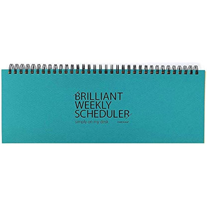 PAPERIAN Brilliant Weekly Scheduler - Wirebound Undated Weekly Planner Pad Scheduler (Blue)