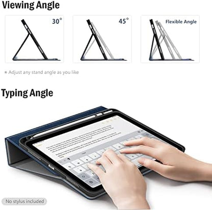 Antbox Case for iPad (A16) 11th Generation 11'' 2025/ iPad 10th Generation 10.9'' 2022 with Built-in Pencil Holder Auto Sleep/Wake Function PU Leather Smart Cover (Blue)