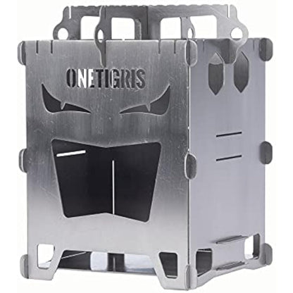 OneTigris ROCUBOID Titanium Wood Stove EVIL EYES Version, Weighs 400g