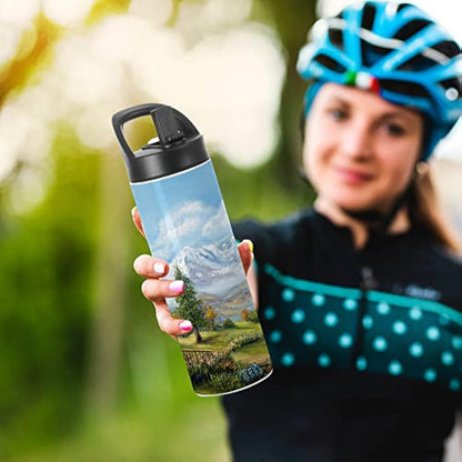 PYD Life Sublimation Tumblers Blanks Cups Water Bottle White 20 OZ Skinny Straight Sports Bottles Mugs with Portable Sippy Up Lid with Straw,for Tumbler Heat Press 4 Pack