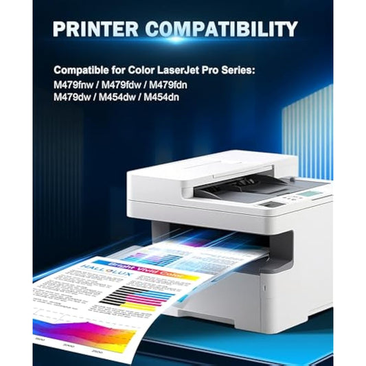 415A Toner Cartridges Compatible for HP 415A 415X Multipack Toner W2030A W2031A W2032A W2033A for HP Color Laserjet Pro M479fnw M479fdw M479fdn M479dw M454dw M454dn (Black Cyan Magenta Yellow, 4-Pack)