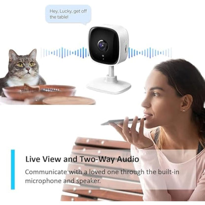 Tapo C110 2K 3MP Indoor Camera House Security, WiFi, No Monthly Fee, AI Detection, Dog Puppy, Baby Monitor, 2-way Talk, Advanced Night Vision, Works with Alexa & Google