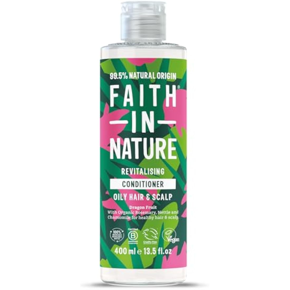Faith In Nature Natural Dragon Fruit Conditioner, Revitalising for Oily Hair & Scalp, Vegan & Cruelty Free, No SLS, Silicones or Parabens, 400ml