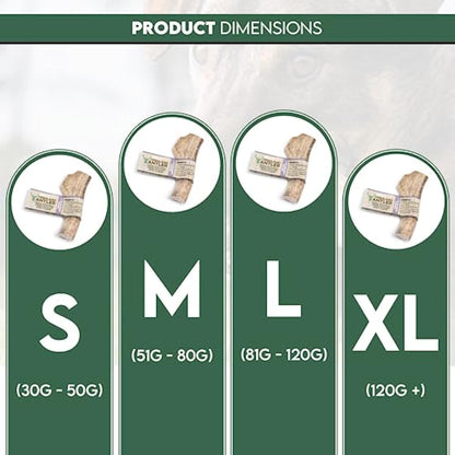 100% Natural SPLIT Antler Dog Chews The Hypo-Allergenic Dog Chew Like Stagbar (Weight - Small 30 - 50g), Size May Vary
