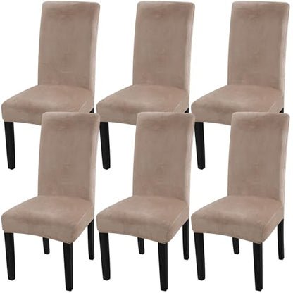 Fuloon Velvet Cahir Cover Elastic Chair Covers Protector Seat Slipcover Outdoor Wingback Chair Covers Dining Chair Covers Set of 6