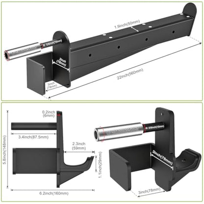 Kipika Safety Spotter Arms-Heavy Duty Barbell Safety Catches with Rubber Pad,Power Rack Attachments for Squat, Bench Press and More
