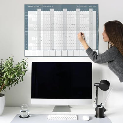 Academic Wall Planner 2025-2026 by Clear Mind Concepts® - A1 Wall Planner Folded (59.4 x 84.1cm) for Students, Teachers, and Professionals with Monthly Planning