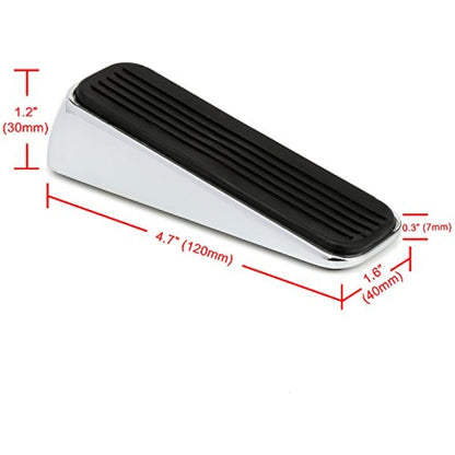 H&S 2 Stainless Steel Door Wedge - Heavy Duty Door Stop - Metal Doorstop Bumper Buffer with Rubber - Wedges Indoors Rubber - Weighted Stopper for Balcony Outdoor Indoor