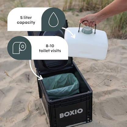 BOXIO Portable Toilet - Convenient Camping Toilet! Compact, Safe, and Personal Composting Toilet with Convenient Disposal for Camping, RVing, Boating, Road Trips and Other Recreational Activities