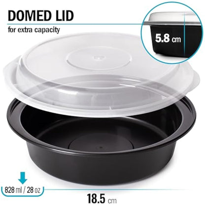 Igluu Meal Prep Containers Reusable 30 Pack Round 828ml (28oz) BPA-Free Food Prep Containers with Airtight Lids – Durable Plastic, Stackable, Microwave, Freezer & Dishwasher Safe