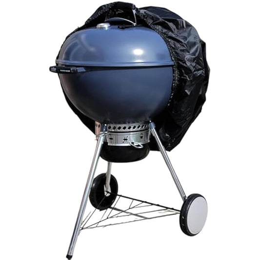 BBQ Cover Waterproof Round Heavy Duty - Kettle Grill Protection with Elasticated Hem – Outdoor Weatherproof Barbecue Cover by SpeedwellStar