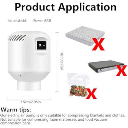 Vacuum Bag Electric Air Pump, 220V 55W Powerful Vacuum Pump for Vacuum Compression Bags, Mini Air Pump for Vacuum Bags (1)