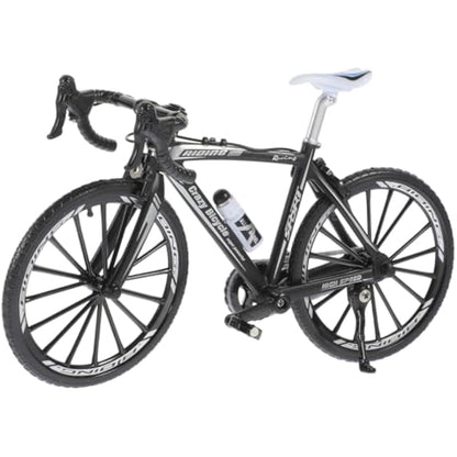 NUOBESTY Alloy Bicycles Model, Creative Alloy Model 1: 10 Mini Simulation Racing Bike Finger Bicycle Toy Desktop Decoration for Kids and Adults, Curving Grip Black