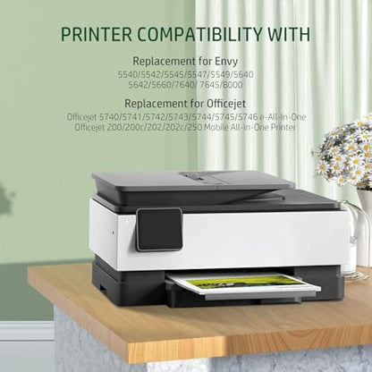 Coloran 62XL Black Ink Cartridges for HP 62 XL, Compatible for Envy 5540 5541 5542 5543 5544 5545 5546 5547 5548 5640 5642 5644 7640 OfficeJet 200 250 5740 5742 5744(2 Black)