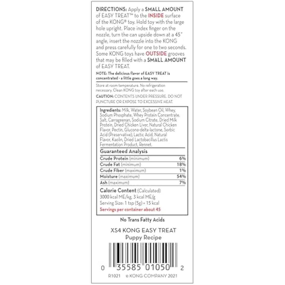 KONG - Easy Treat - Dog Treat Paste - 8 ounce - Puppy Recipe