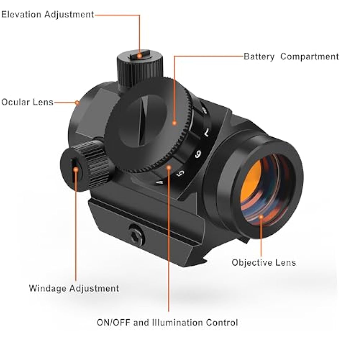 Feyachi RDS-25 Red Dot Sight 4 MOA Red Dot Gun Sight Rifle Scope with 1 inch Riser Mount