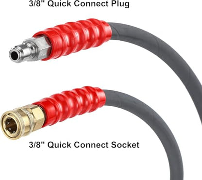 M MINGLE Pressure Washer Jumper Hose, 10 FT Whip Hose for Power Washer, Hose Reel Connector Hose for Pressure Washing with 3/8 Inch Quick Connect
