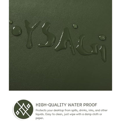 YSAGi Non-Slip Desk Pad, Waterproof PVC Leather Desk Table Protector, Ultra Thin Large Mouse Pad, Easy Clean Laptop Desk Writing Mat for Office Work/Home/Decor (90 x 43 cm, Pine Green)