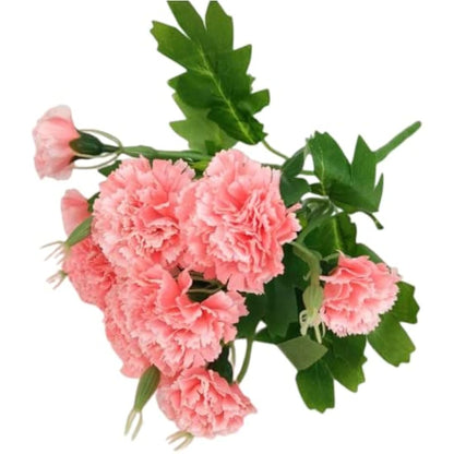 Corkwaw 40 Heads Artificial Carnations,Silk Hydrangea Bouquet Decoration Plastic Plant Suitable for Photo Props Family Party Home Decoration Bridal Wedding Bouquet Decoration (Pink)