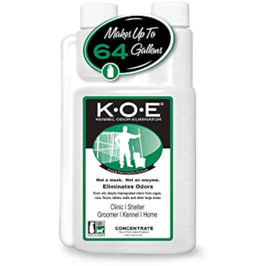 Odorcide, Thornell KOE Kennel Odor Eliminator Concentrate, Great for Cages, Runs, Floors & More, Pet Odor Eliminator for Home & Kennel w/Safe, Non-Enzymatic Formula, 16 oz, White – Not A Spray Bottle
