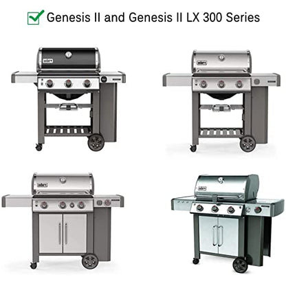 GFTIME 43.4cm Porcelain Steel Flavorizer Bars for Weber Genesis II/LX 300 Series II E-310, II E-330, II E-335, II S-335, II LX S/E-340 (2017 and