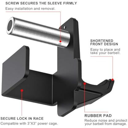 Kipika Safety Spotter Arms-Heavy Duty Barbell Safety Catches with Rubber Pad,Power Rack Attachments for Squat, Bench Press and More
