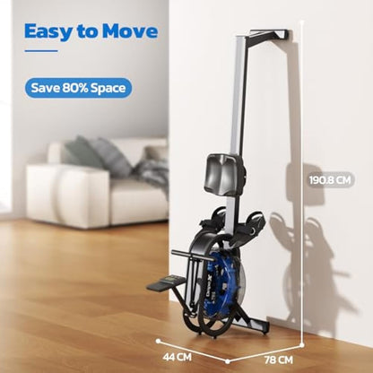 Dripex Rowing Machines for Home Gym, Water Rowing Machine, Adjustable 6 Levels Water Resistance, 150KG Weight Capacity, Bluetooth, LCD Monitor & Tablet Holder for Full Body Workout