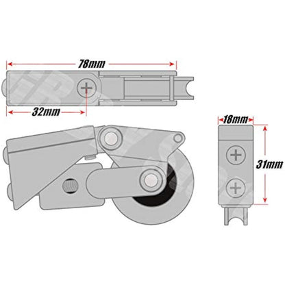 Pair CA865 Patio Door Roller Wheels 38mm Sliding Stainless Steel CA862 CA863