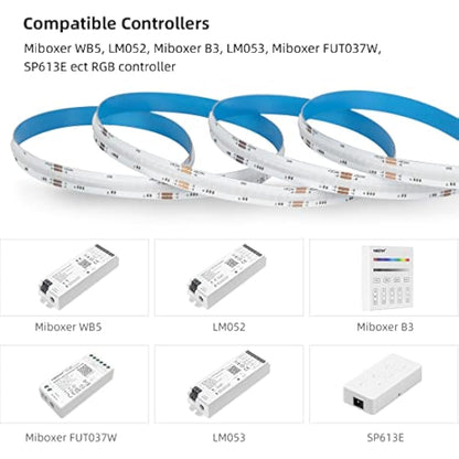 BTF-LIGHTING FCOB COB RGB Flexible High Density LED Strip 5M 840LED/M 4200LEDs DC24V 16W/M IP30 Non Waterproof Multicolour for DIY Home Decoration (Power Supply&Controller NOT Included)
