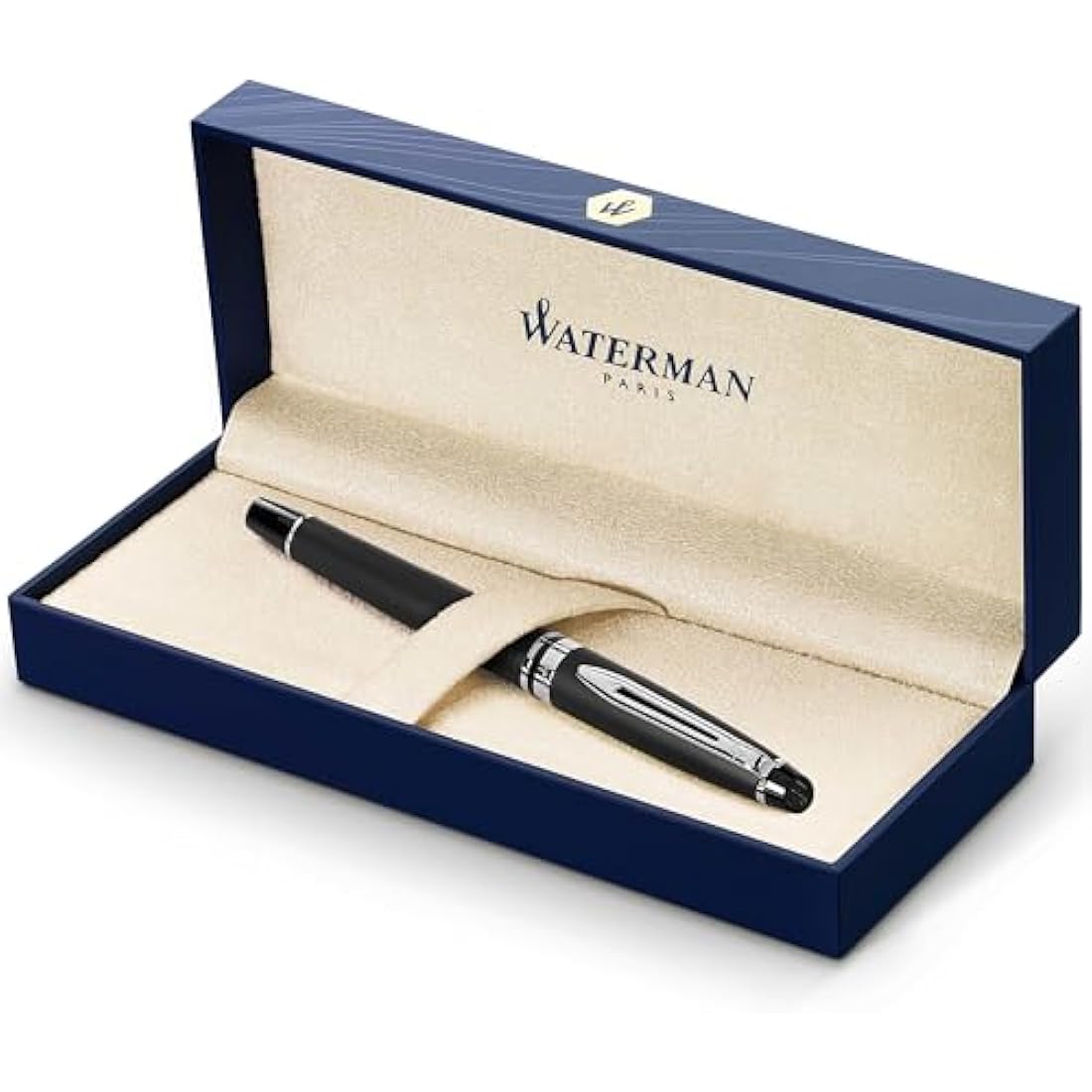 Waterman Expert Rollerball Pen | Matte Black with Chrome Trim | Fine Point | Black Ink | Gift Box
