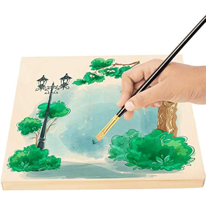 Belle Vous Unfinished Wooden Canvas Painting Boards (4 Pack) - 30 x 30cm / 12 x 12 Inches - Natural Basswood Panel - Mixed Media Cradle Panels for Encaustic Art, Paint Pouring & Crafts