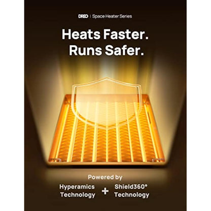 Dreo 1500W Electric Space Heater, 70° Oscillating Portable Heaters for Home, PTC Ceramic Heater with Thermostat, Remote Control, 3-Mode 3-Speed, 1-12H Timer, Overheat & Tip-Over Protection, ECO-Mode