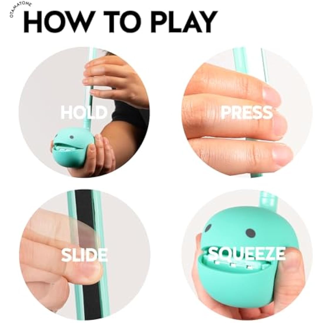 Otamatone Regular Mint Japanese Electronic Musical Instrument, Portable Touch Sensitive Digital Music Instruments Synthesizer, Fun Kids Teens Adults Birthday Christmas Toy Song Game Stuff