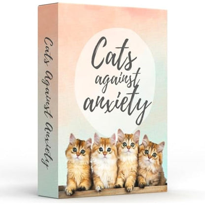 Catchyourdreams Cats Against Anxiety Cards - 50 Cards For Self Esteem and Stress, Affirmations for Anxiety Emotions Oracle Tarot Self Therapy