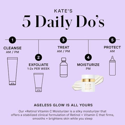 Kate Somerville Retinol Vitamin C Moisturiser - Anti-Ageing Vitamin C Overnight Face Cream, Retinol Night Skincare, 50ml