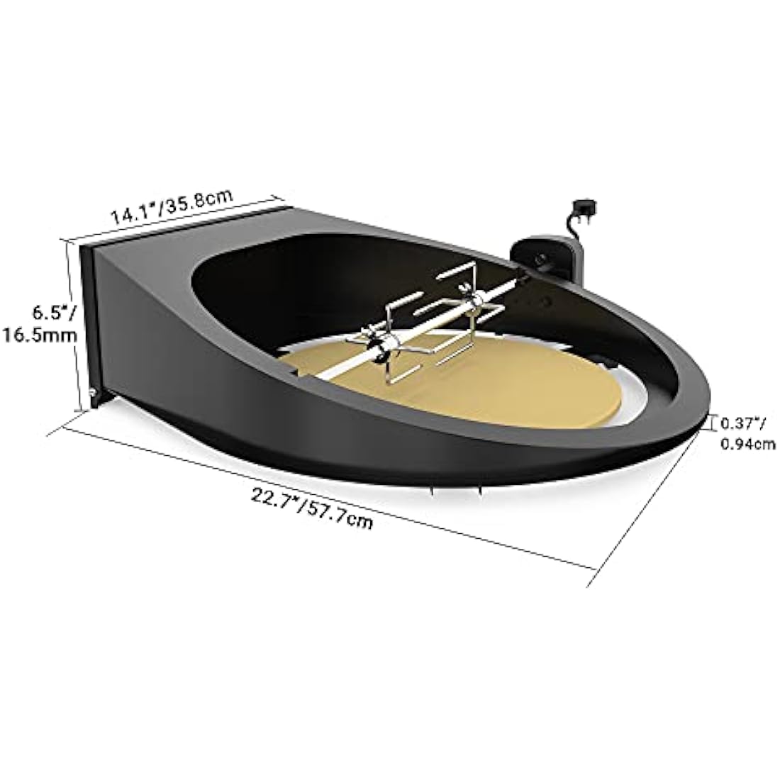 onlyfire Multipurpose Rotisserie and Pizza Oven Kit for Kamado Joe Classic/Pit Boss 22 Ceramic Grills - Including Rotisserie Motor UK Plug, Spit Rod & Pizza Stone