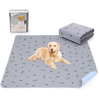 Washable Dog Pee Pad 182x182 Extra Large, Fast Absorbent Reusable Puppy Pads, Waterproof Pet Training Pads with Bone Print,Non-Slip Whelping Pad for Dog Playpen, Incontinence, Housebreaking