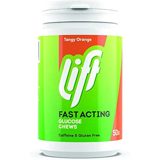 Lift Glucose Chewable Tablets, ORANGE, 50 Tablets (Pack of 2)