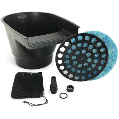 Aquascape Pond Filter and Waterfall Spillway, Efficient Mechanical and Biological Filtration, Compact | 77020,Black