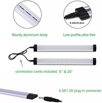 AlBOO Under Cabinet Kitchen Lights Wired LED Dimmable Warm White,28cm Under Cupboard Kitchen Lights 12V Plug in with Mains,Ultra Thin Fixture Under Couter Lights Display Lights for Cabinet 3 Pack