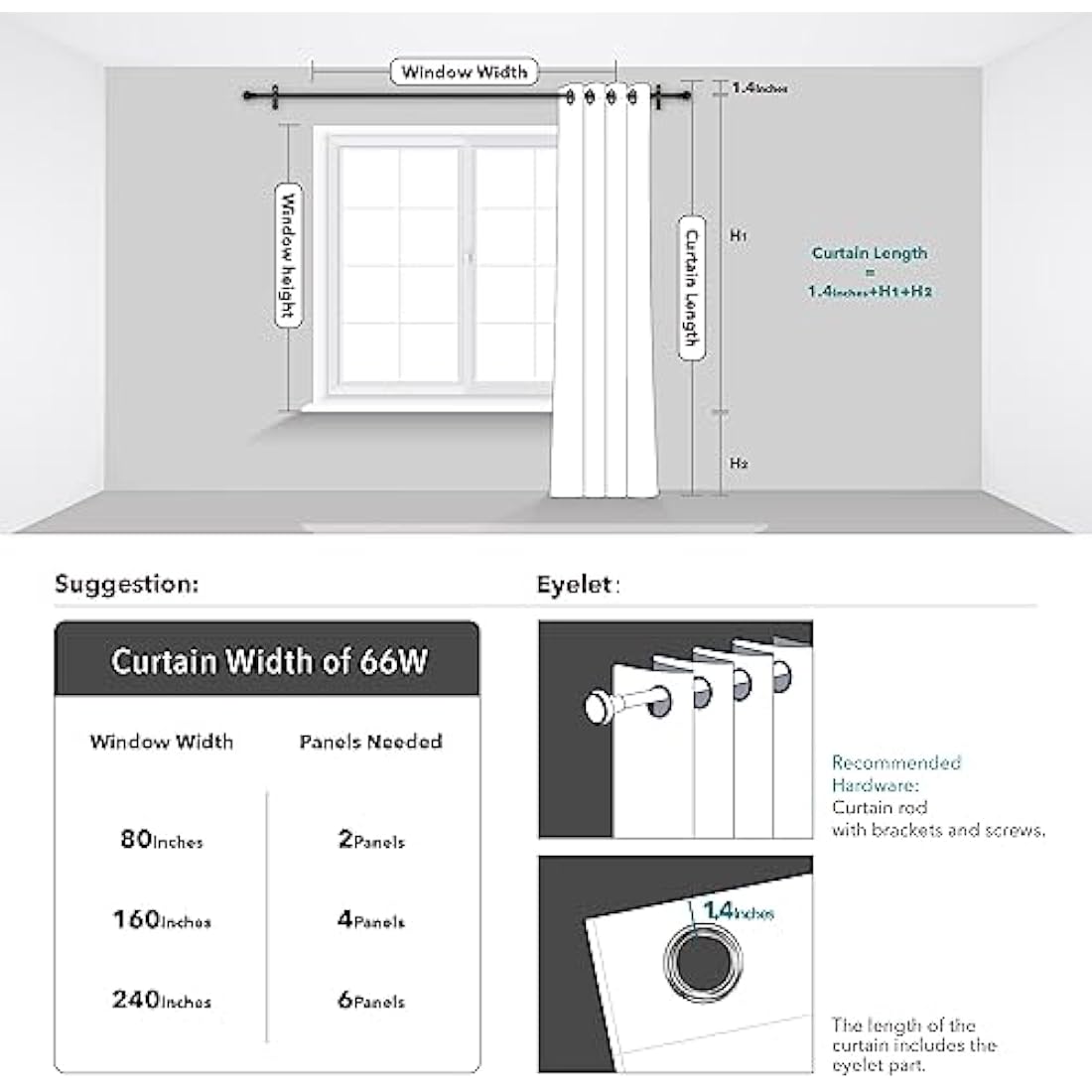 Deconovo Grey Blackout Curtains for Living Room 72 Drop Silver Wave Line Foil Printed Blackout Curtains Thermal Insulated Curtains Eyelet Curtains for Baby Nursery 66 x 72 Inch Light Grey Two Panels